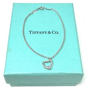 Authentic Tiffany & co. Elsa Peretti Open Heart Charm Bracelet.